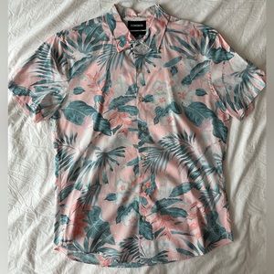 Bonobos Pink Floral Slim Fit Short Sleeve Button-down